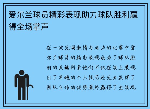 爱尔兰球员精彩表现助力球队胜利赢得全场掌声